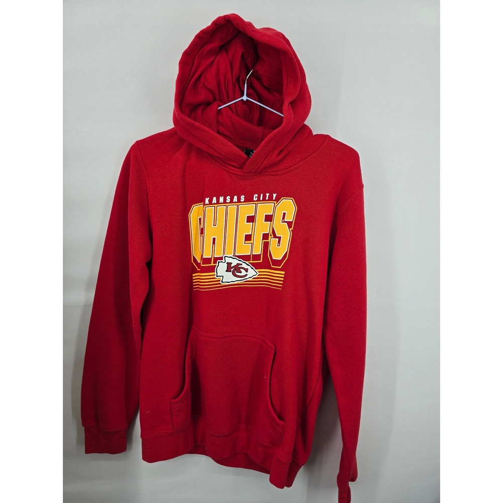 NFL Team Apparel Kansas City Chiefs Youth Red Hoodie Sweatshirt Size L 14/16